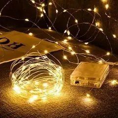 Новорічні гірлянди. Мідна дротяна лампа 100LED 10м, Теплий 9225885220199 фото