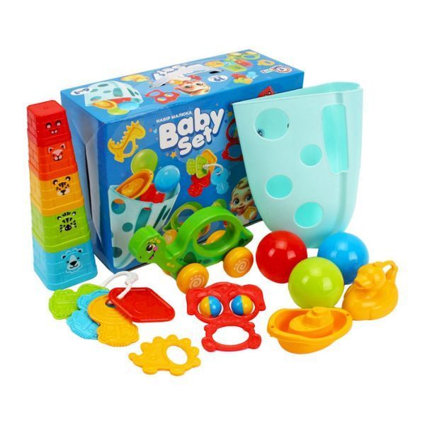 Дитячий подарунковий набір "Baby set 6 в 1" 3274TXK пірамідка, органайзер для ванни 3274TXK фото