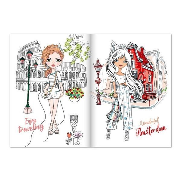 Дитяча розмальовка "Girls Travel" РМ-88-01 серія "Dream & Style" РМ-88-01 фото