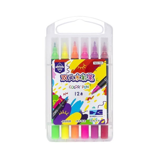 Дитячі Фломастери "Двосторонній" COLOR-IT 195-12 12 кольорів 195-12 фото