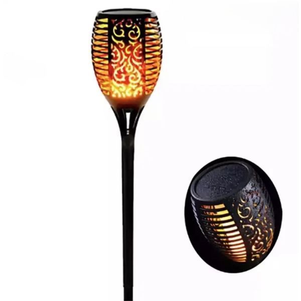 Садовий світильник Solar flame 1 шт / Водонепроникний ліхтар факел 109 см / Ліхтар 96 LED тепле біле світло As2703 фото