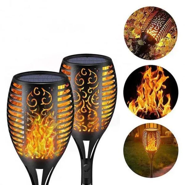 Садовий світильник Solar flame 1 шт / Водонепроникний ліхтар факел 109 см / Ліхтар 96 LED тепле біле світло As2703 фото