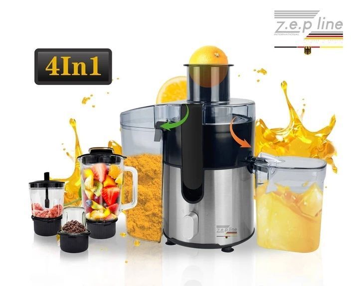 Соковижималка електрична 4в1 (блендер, міміксер, кавомолка) 3000 Вт Zepline ZP-122 Універсальний кухонний до ZP122 фото