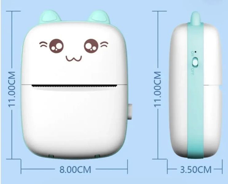 Портативний СИНІЙ дитячий міні принтер (Mini Printer), термопринтер, кишеньковий дитячий принтер PRI570 фото