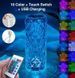 Настільна акумуляторна лампа з пультом 22 см нічник Троянда з пультом RGB Crystal Rose. CRR22 фото 4