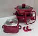 Набір квадратних каструль із силіконовими кришками Higher Kitchen HK-323 Червоний HK323RED фото 4