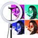 Кільцева LED лампа RGB MJ38 38см 220V 1 крепл.тел USB + пульт Mu741025 фото 3