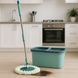 Швабра з автоматичним віджиманням і відром 10 л + 2 насадки бірюзовий SHVBR33 фото 2