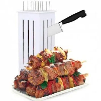 Пристрій для швидкого нанизування шашлику brochette express | шпажки для шашлику 54026 фото