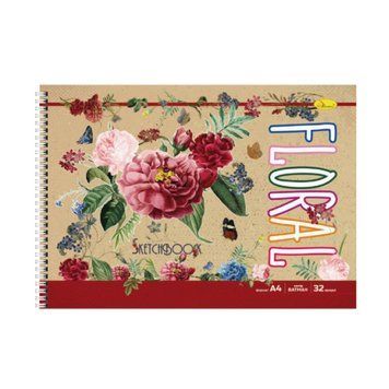 Скетчбук "Крафт" СБК-А4-32 А4, 32 аркуша Floral СБК-А4-32-2 фото