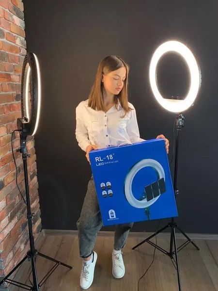 Кільцева LED лампа RL-18, 45см, пульт у комплекті 2115533353 фото