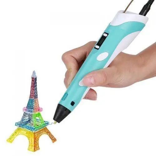 3D ручка з LCD дисплеєм та набором еко пластику для 3Д малювання 3D Pen Blue 1124 фото