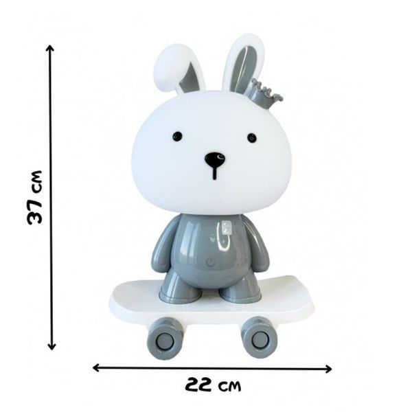 Нічник дитячий &laquo;Зайчик на скейті&raquo; MGZ-1407(Grey) живлення від USB MGZ-1407(Grey) фото