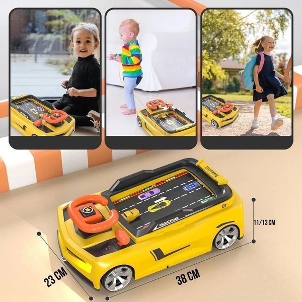 Дитячий симулятор водіння / Ігровий гоночний симулятор Adventure Racing Car Жовтий Axm15970/2 фото