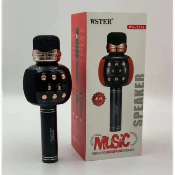 Бездротовий караоке мікрофон з динаміком 5 тембрів USB AUX FM Wster WS-2911 5094623 фото