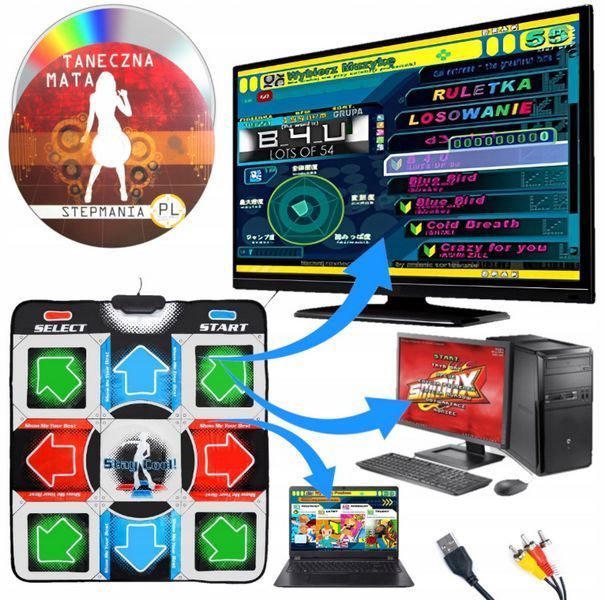 Танцювальний килимок usb для ПК комп'ютера PC Dance mat Dance Pad покращений з CD PC30308 фото