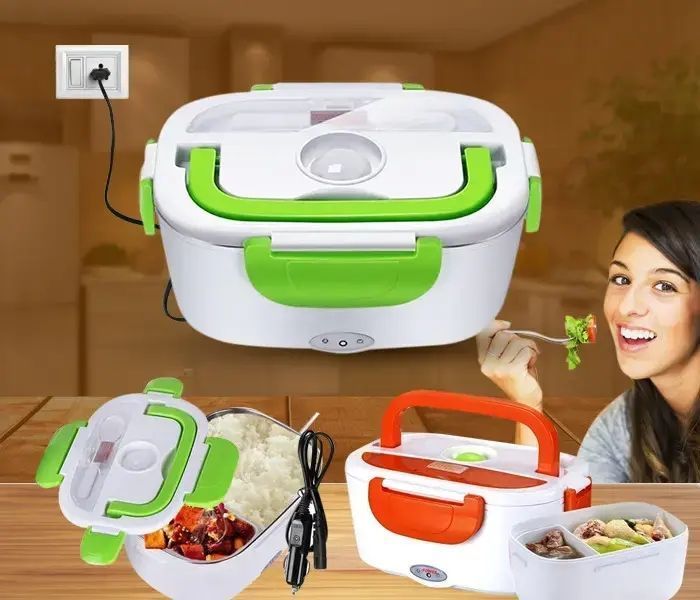 Ланчбокс з підігрівом їжі 220V, Electric lunch box, ланч-бокс від мережі pr65638435 фото