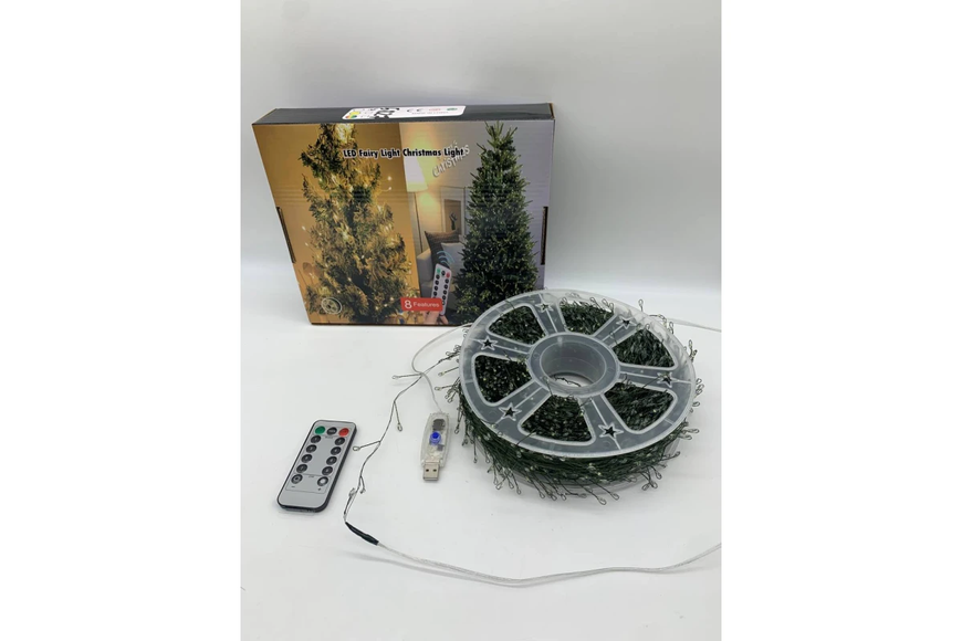 Гірлянда Роса на котушці феєрверк - мішура від USB, 20м, 600LED + пульт Білий G5822 фото