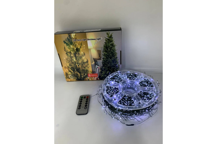 Гірлянда Роса на котушці феєрверк - мішура від USB, 20м, 600LED + пульт Білий G5822 фото