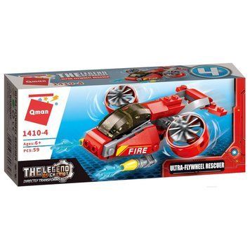 Конструктор Qman 1410-1-8 Пожежна техніка, 79 дет Ultra-Flywheel Rescuer 1410-4 фото