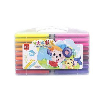 Набор фломастерів "Water color pen" 36 кольорів 204-36 у пластикому боксі Синій 204-36(Blue) фото
