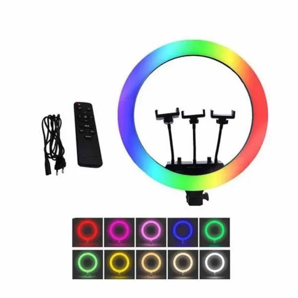 Кільцева LED лампа RGB MJ18 45см 3 кріплення 24300101111 фото