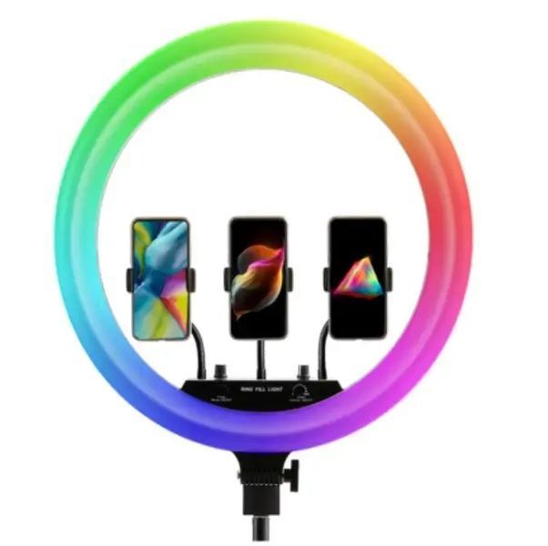 Кільцева LED лампа RGB MJ18 45см 3 кріплення 24300101111 фото