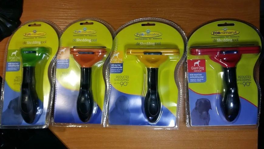 Фурмінатор для довгошерстих собак та кішок з кнопкою Furminator Short Hair Large 10 см 50948529 фото