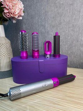 Стайлер + Коробка 5в1 HAIR BRUSH Styler для різних типів волосся з функціями надання об'єму, випрямлення, укладання Фіолетовий 509dy фото