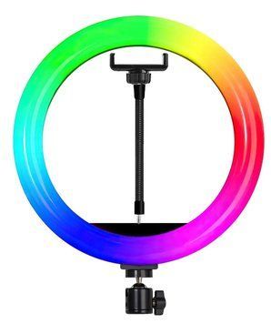 Кільцева світлодіодна лампа RGB 30 см із кріпленням для телефону 2433321253 фото