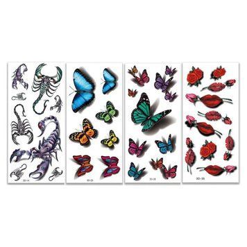 Набір тимчасових тату "3D №2" 3d-set-02, 19 х 9 см 4 шт 3d-set-02 фото