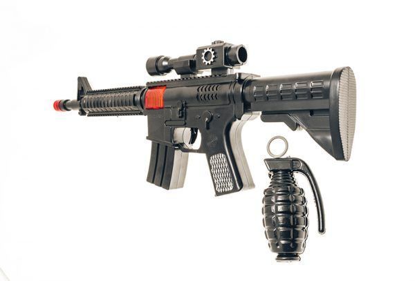 Іграшковий автомат-тріскачка "M16" з гранатою Golden Gun 803 803GG фото