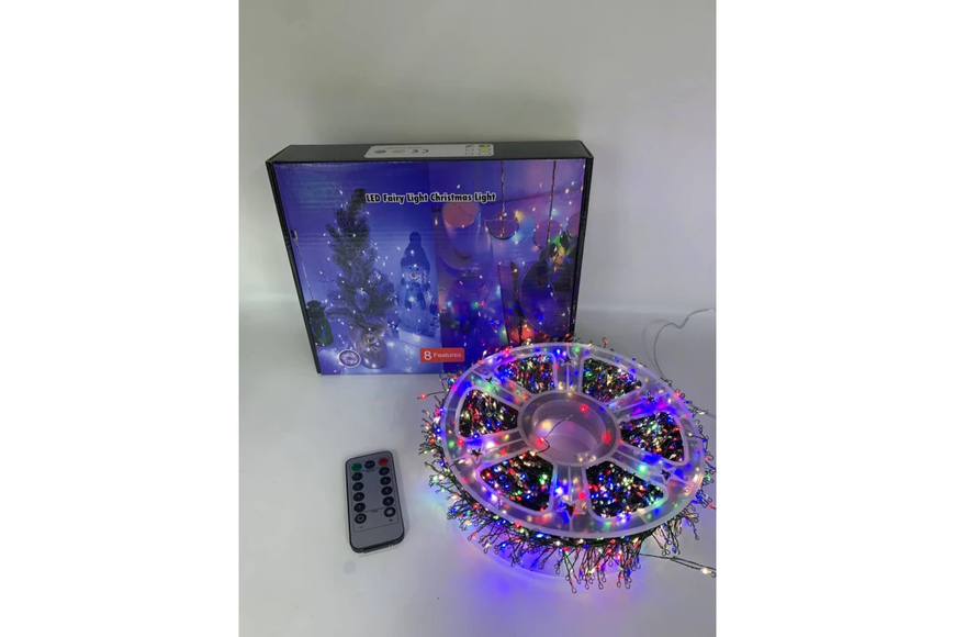 Гірлянда Роса на котушці феєрверк - мішура від USB, 20м, 600LED + пульт Мультик G5823 фото