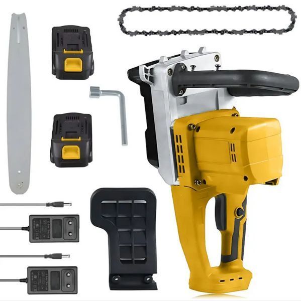 Акумуляторна ланцюгова пила Жовта 2 акумулятори 18 В, 16" Electric SAW, Електропила на акумуляторі WAS48 фото