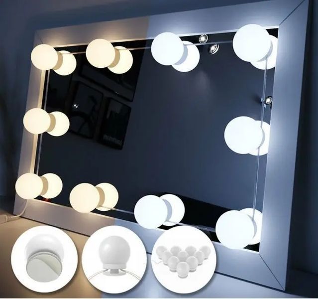 LED лампочки 10 шт для дзеркала 3 режими Mirror lights-meet different живлення USB 5098525 фото
