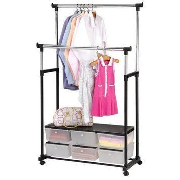 Телескопічна стійка для одягу - Double Pole Clothes Horse pr05121718 фото