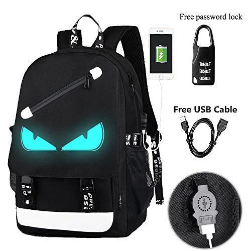 Міський рюкзак 46х30х14 см на 35 л з USB-портом / Рюкзак Music с USB светящийся в темноте New Eyes G9022 фото