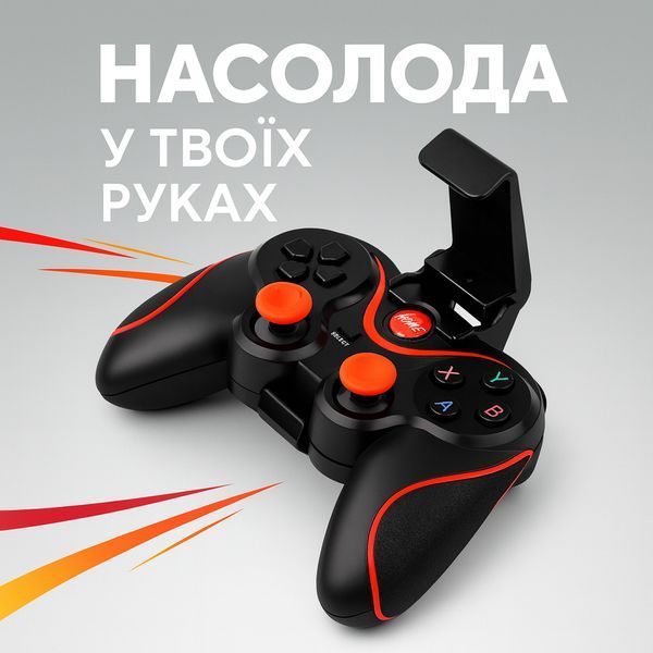 Бездротовий джойстик Terios T-3 для Android iOS PC PS3 TV Box Smart TV Black TER33 фото
