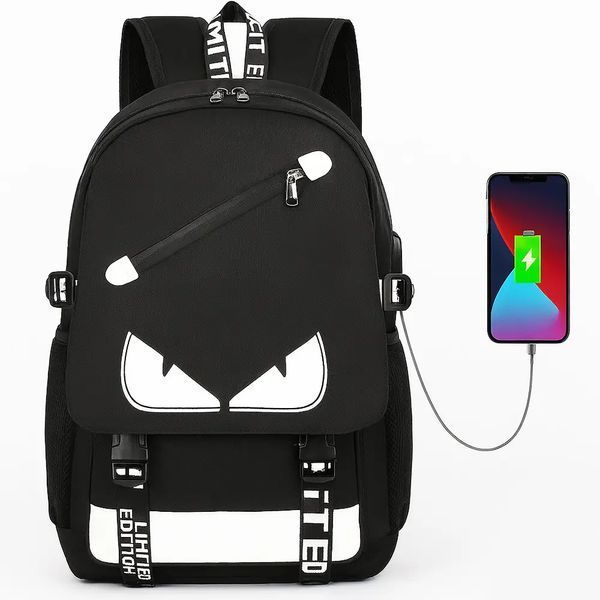 Міський рюкзак 46х30х14 см на 35 л з USB-портом / Рюкзак Music с USB светящийся в темноте New Eyes G9022 фото