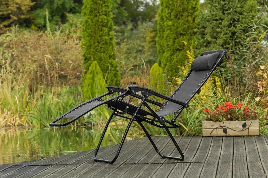 Садове Крісло Шезлонг до 120 кг Складаний Шезлонг для Дачі Zero Gravity XXL n2150 фото