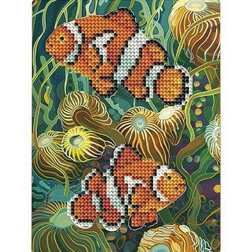 Алмазна мозаїка "Рибки" Brushme DM3007 з мольбертом 17x22.5 см DM3007 фото