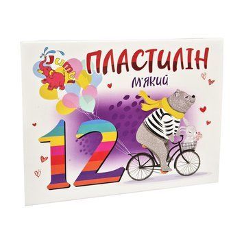 Дитячий м'який пластилін КТ 230604, 12 кольорів КТ 230604 фото