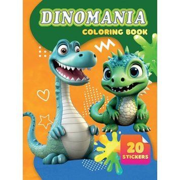 Дитяча розмальовка Dinomania А06012503, 20 наліпок А4 А06012503 фото