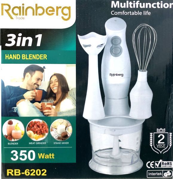 Блендер Rainberg RB &mdash; 6202 350 W 3в1 заглибний блендер подрібнювач RB - 6202 фото
