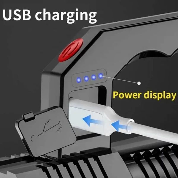 Портативний точковий ручний ліхтар BL-X508, прожекторний, водонепроникний, з USB, 1200 мА&middot;год, чорний BLX508 фото