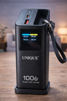 Портативна батарея UNIQUE 60000mah Power Bank швидка зарядка LED-дисплей UN60 фото