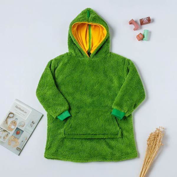 Дитячий плед-толстовка Huggle Hoodie &laquo;Лісова пригода&raquo; (зелений) &mdash; затишний плед-худі 3 в 1 для ігор і відпочинку HHG02 фото