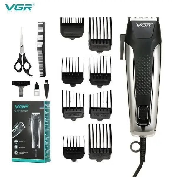 Машинка для стрижки волосся VGR V 120 / Професійна машинка для стрижки + 8 насадок та ножиці sp8817 фото