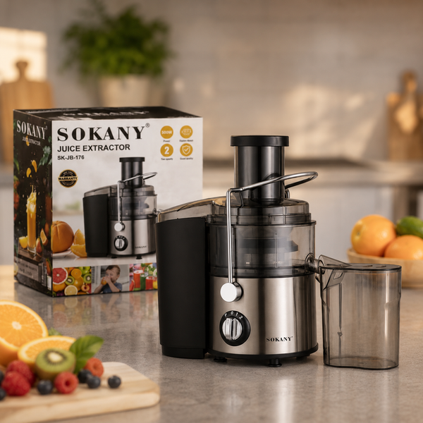 Соковитискач Sokany SK-JB-176 / Соковитискач з 2 швидкостями 800 Вт / Соковитискач електричний SSK-JB-176 фото