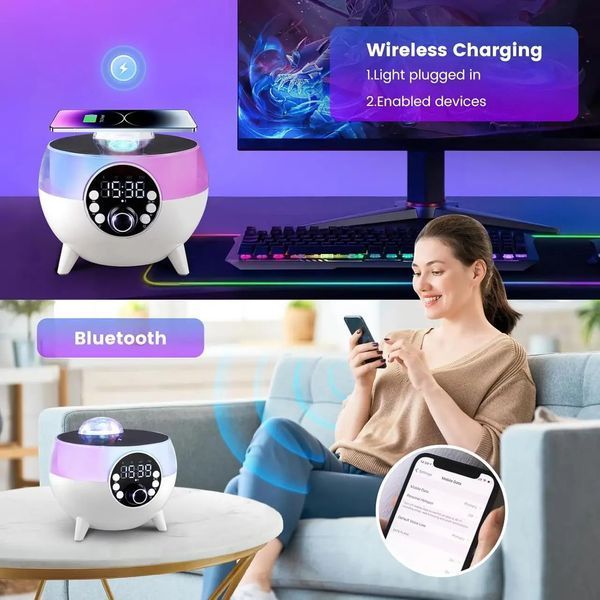 Портативна Bluetooth колонка з RGB-підсвічуванням, бездротова колонка з диско-кулею на ніжках BLTH-0322 Jam7111 фото